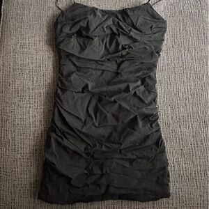 Elegant Black Ruched Dress